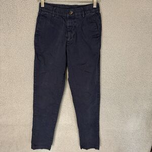 Bear Bottom Pants Mens‎ S Blue Chino Straight Elastic Waist Cotton Stretch